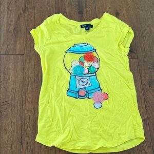 GAP Bright Yellow Tee with Gumball Machine Graphic